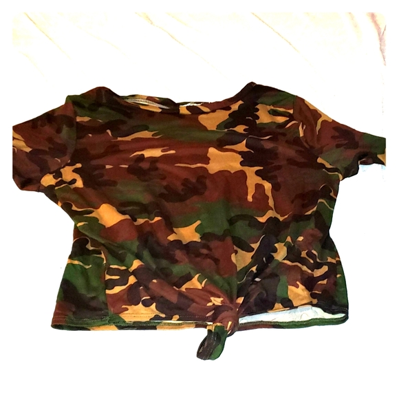 army fatigue crop top